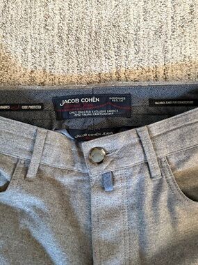 Jacob Cohen Light Gray Tailored Jeans with Button Fly